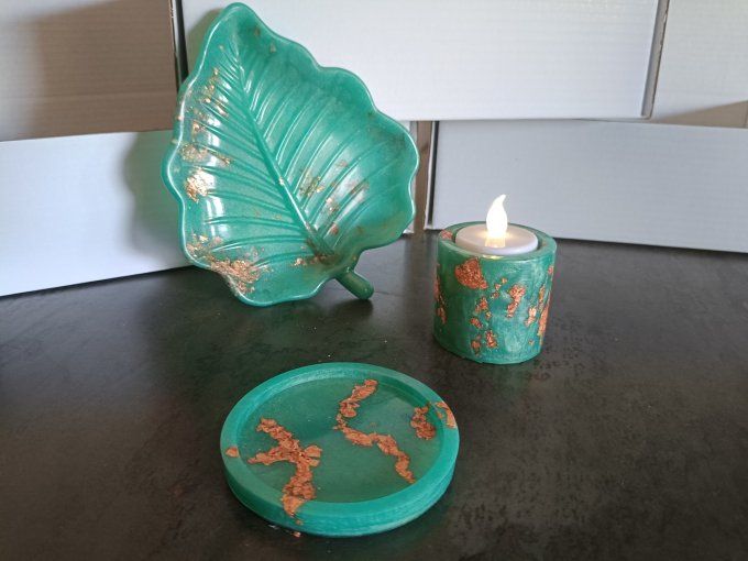 Coffret cadeau vert- création unique