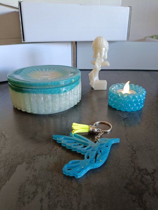Coffret cadeau turquoise- création unique