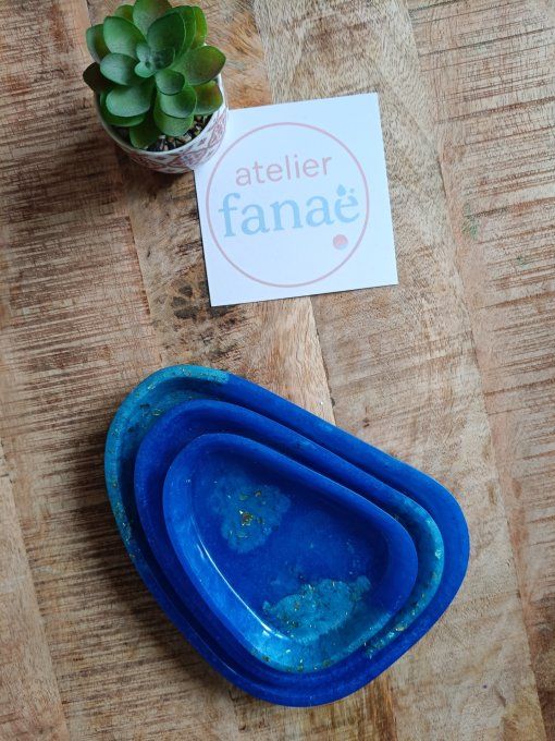 trio de plateaux décoratifs "lagon"