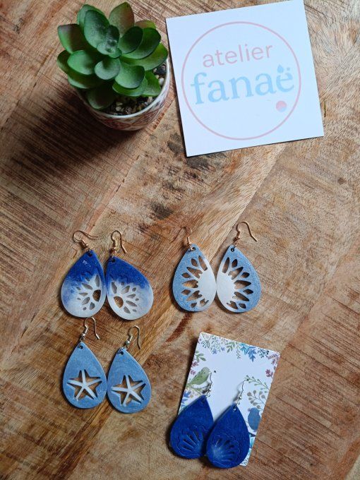 boucles d'oreilles "Ecume marine"